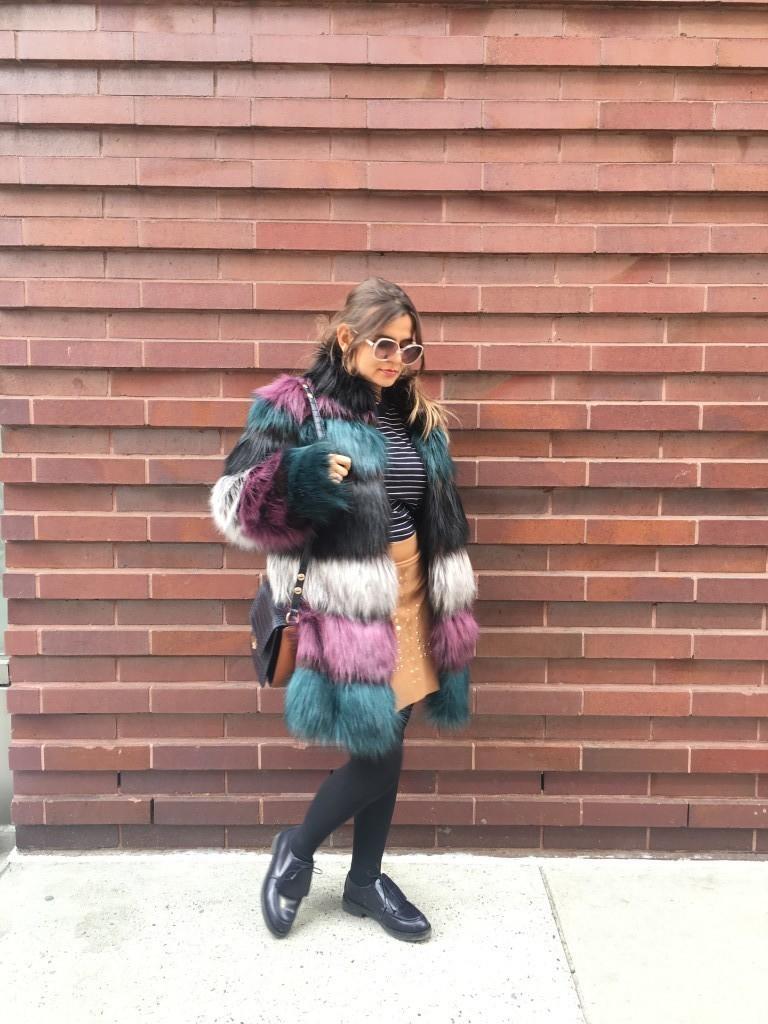 color fur jacket street style1