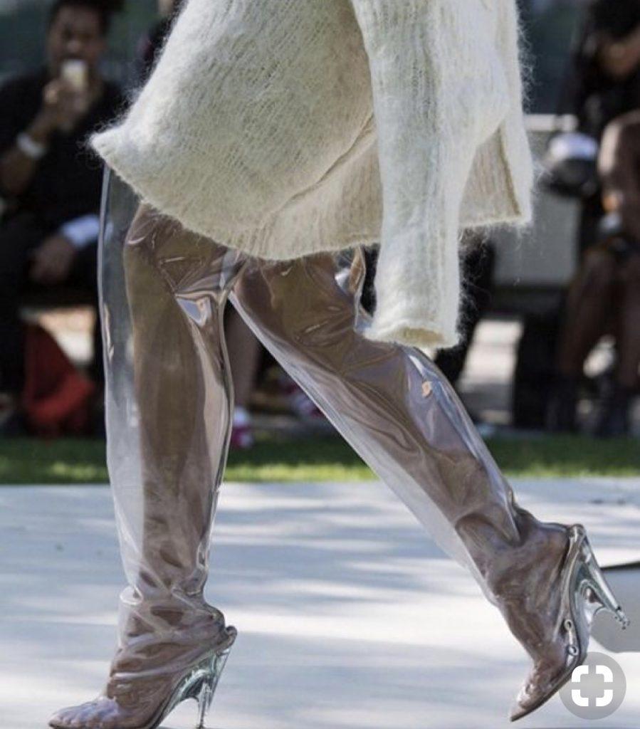 yeezy season 4 transparent boots runway alley girl