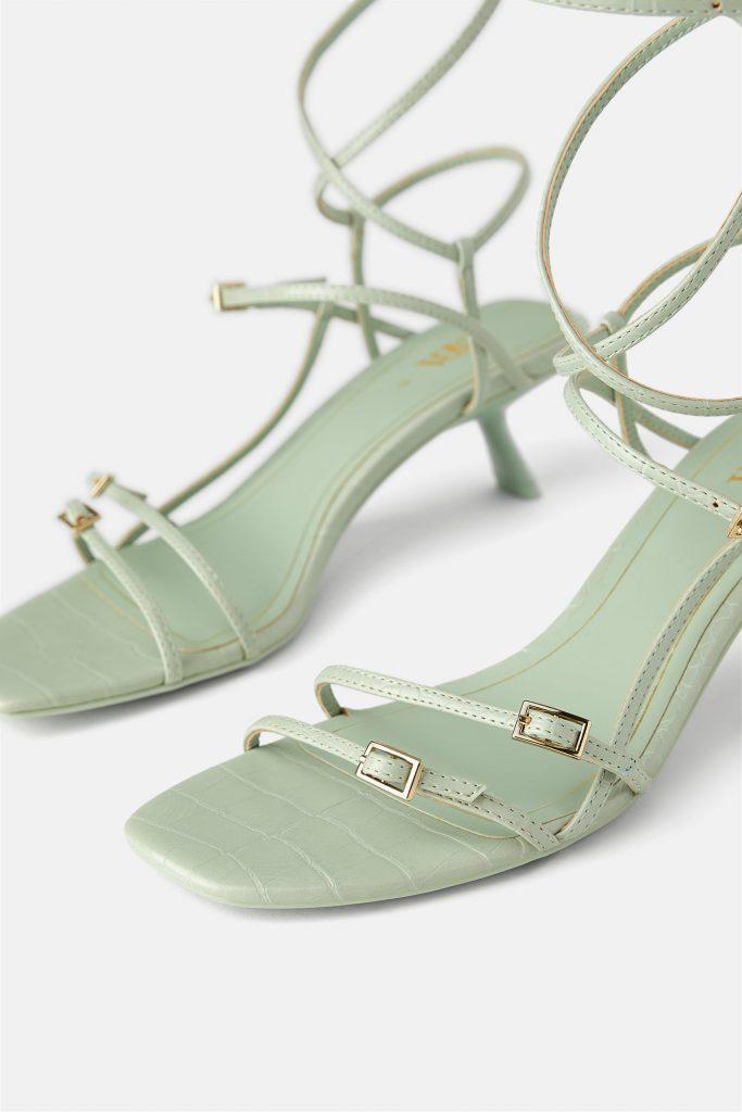 pastel green zara strap shoes alley girl fashion technology blog