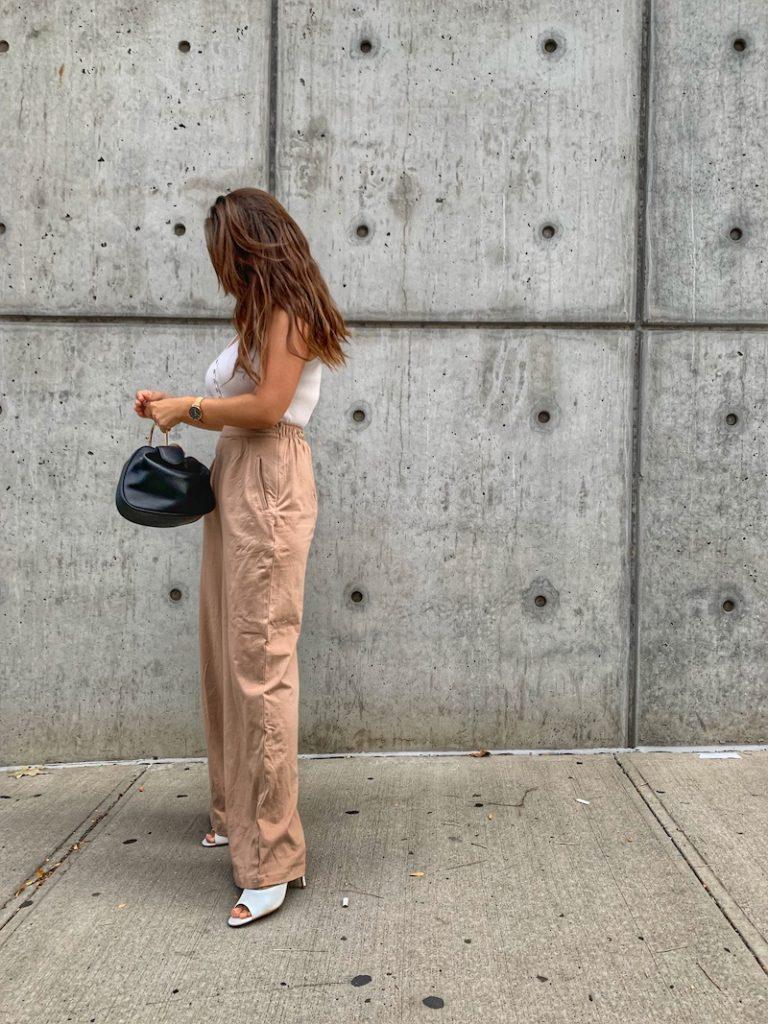 betul k yildiz alley girl new york based fashion technology blogger beige pants and tank top