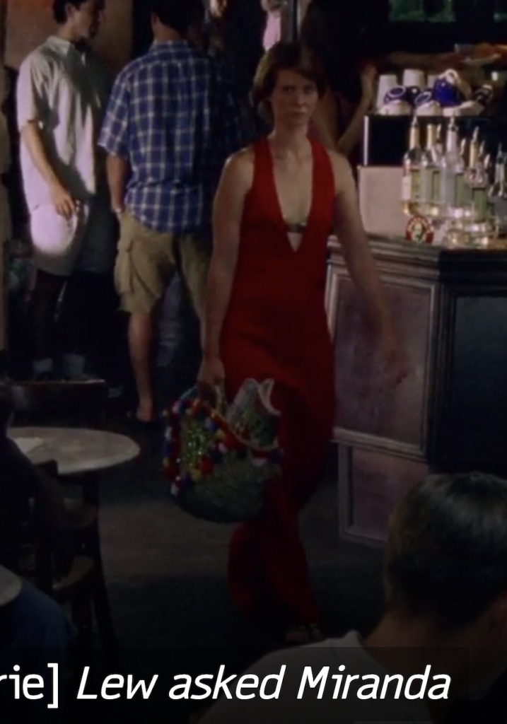 Miranda hobbs LA episode with straw bag