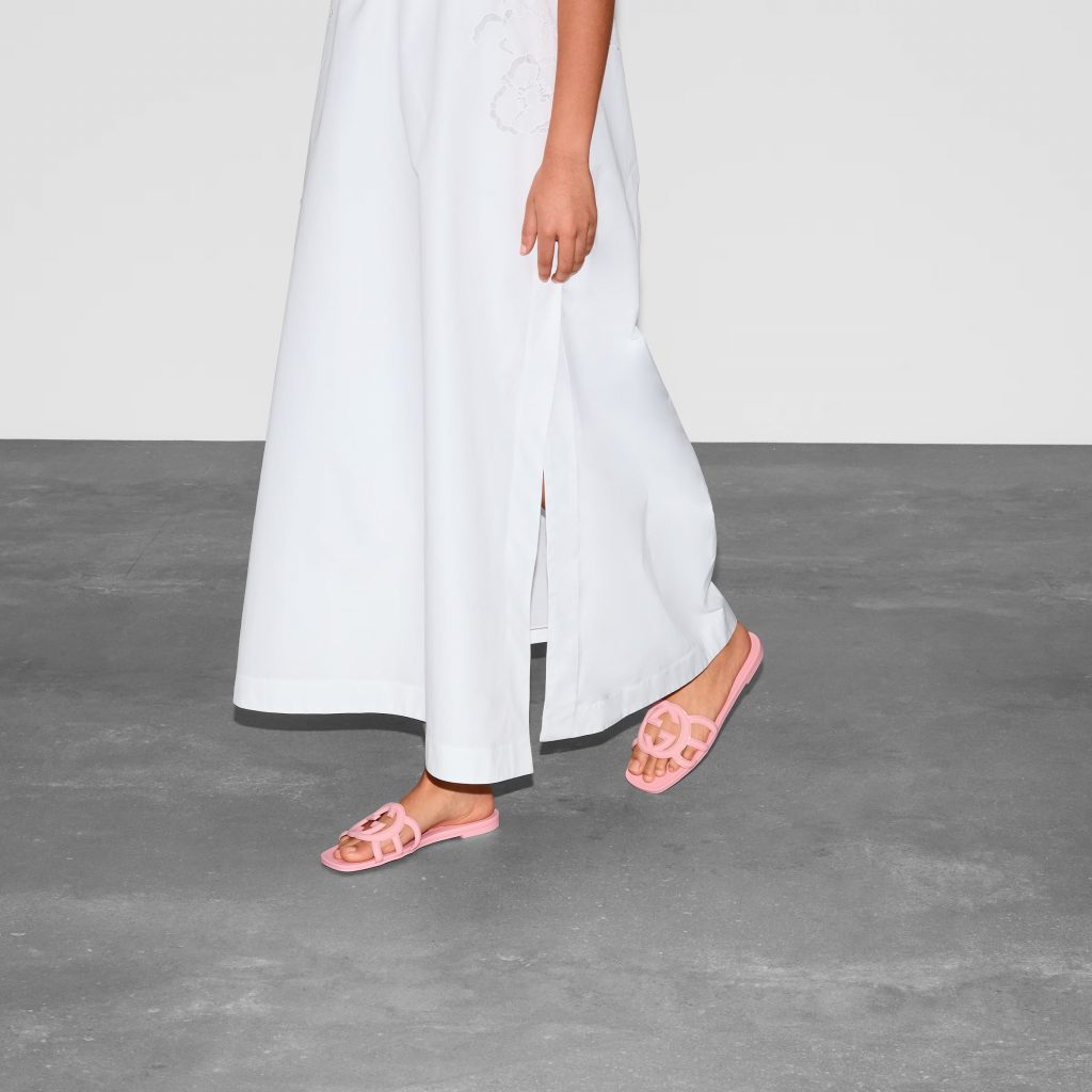 Gucci Interlocking G slide sandal pink