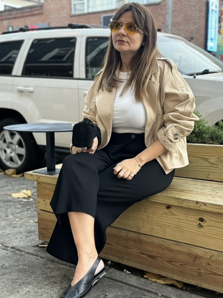 cropped trench coat